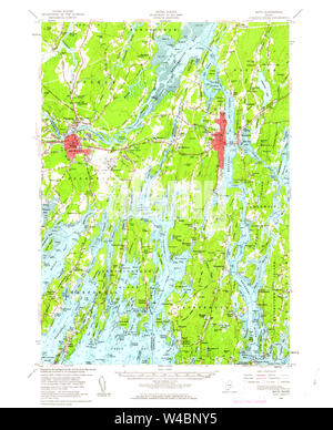 Maine USGS Historical Map Bath 460162 1957 62500 Restoration Stock Photo