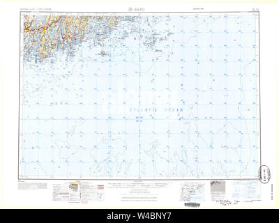 Maine USGS Historical Map Bath 460164 1965 250000 Restoration Stock Photo