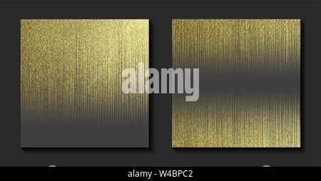 Golden shiny halftone effect pattern. Gold glitter dots texture. Christmas luxury background. Gradient ornament. Abstract design element. Vector illus Stock Vector