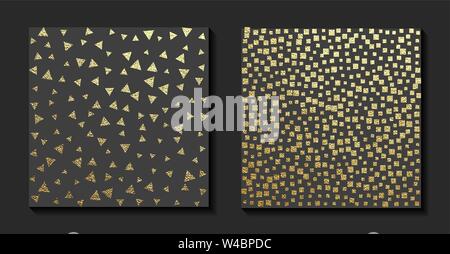 Gold grunge dotted texture. Patina scratch golden elements. Vintage abstract illustration. Bright sketch surface. Overlay distress grain graphic desig Stock Vector