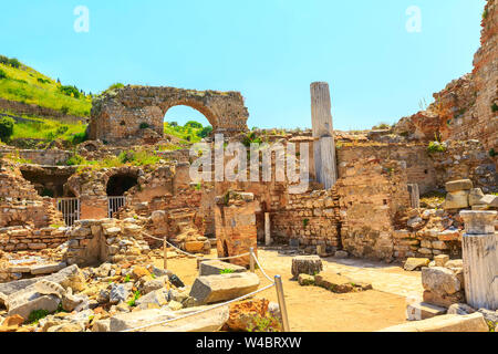Old ruins of Ephesus or Efes famous site in Turkey Stock Photo