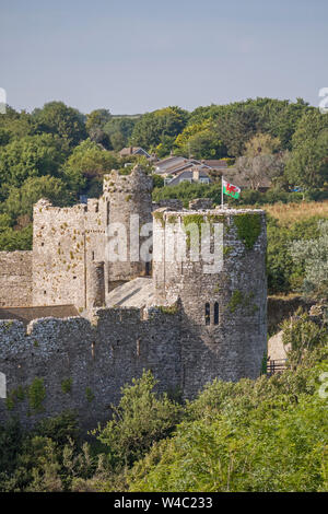 Manorbier Castle, Pembrokeshire Coast National Park, Wales, UK Stock Photo