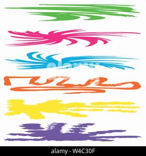 brightly colored graffiti stains Set Stock Vector