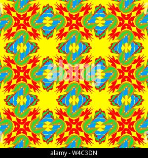 abstract colored petals of flowers on a yellow background vector illustration Stock Vector