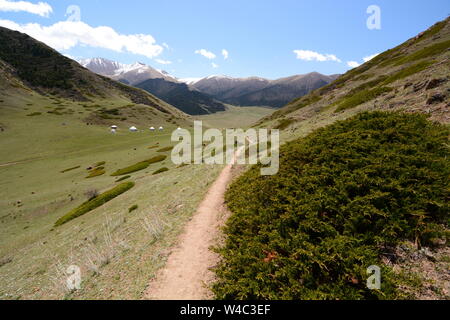 Mountain valley. Near Bokonbayevo. Issyk-Kul province. Kyrgyzstan Stock Photo