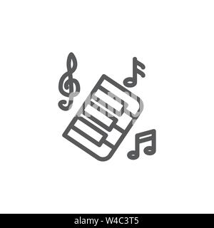 Music line icon on white background Stock Vector