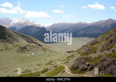 Mountain pathway. Near Bokonbayevo. Issyk-Kul province. Kyrgyzstan Stock Photo