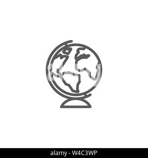 Globe line icon on white background Stock Vector