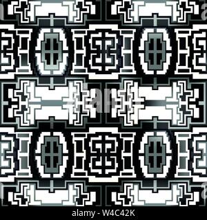beautiful monochrome pixels geometric seamless pattern Stock Vector