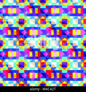 Beautiful small colored pixels geometric seamless pattern Stock Vector