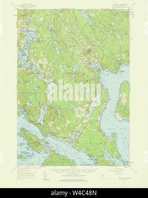 Maine USGS Historical Map Blue Hill 306476 1957 62500 Restoration Stock Photo