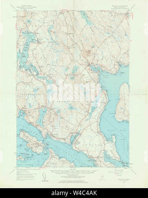 Maine USGS Historical Map Blue Hill 306478 1957 62500 Restoration Stock Photo