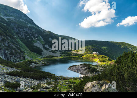 Belmeken lake in Rila mountain, Bulgaria. Warm summer day Stock Photo