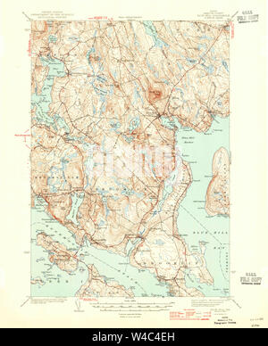 Maine USGS Historical Map Blue Hill 460216 1944 62500 Restoration Stock Photo