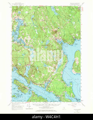 Maine USGS Historical Map Blue Hill 460218 1957 62500 Restoration Stock Photo