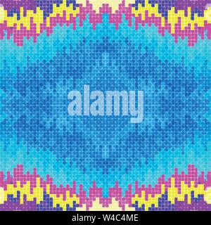 small pixels psychedelic colored geometric background Stock Vector