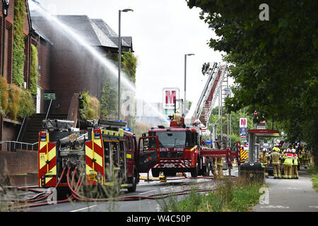 Fire fighters at the scene of a fire at Walthamstow Mall on Selbourne ...