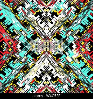 colored geometric abstract seamless pattern vector illustration Stock Vector