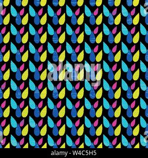 abstract geometric psychedelic seamless pattern on a black background grunge texture Stock Vector
