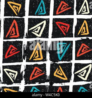 Beautiful colorful abstract graffiti polygons on a black background vector illustration Stock Vector