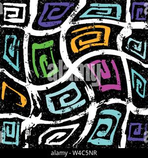 brightly colored lines Graffiti on a black background vector illustration Stock Vector