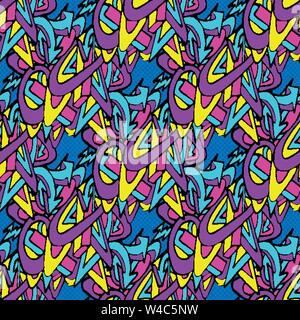 colored graffiti seamless texture Stock Vector