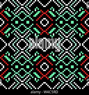 colored pixels geometric seamless beautiful pattern Stock Vector