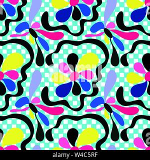 flower graffiti abstract seamless pattern grunge texture Stock Vector