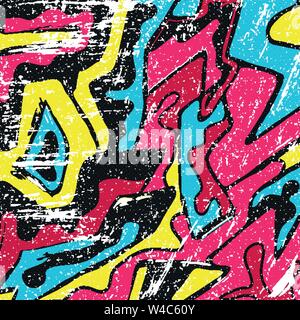 psychedelic graffiti grunge pattern texture vector illustration Stock Vector