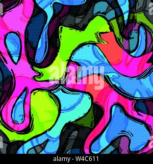 psychedelic colored graffiti pattern vector illustration Stock Vector