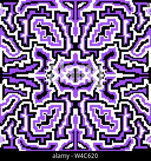 psychedelic pixels on a black background beautiful pattern Stock Vector
