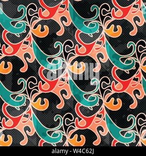 tree leaves on a gray background Beautiful seamless pattern Stock Vector