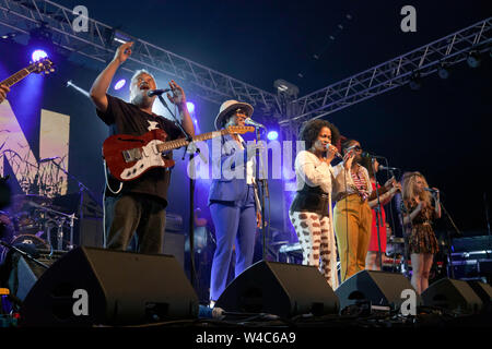 Incognito deliver a storming set on Stage 2, Day 1, of the OnBlackheath Music Festival 2019 Stock Photo