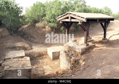 Bethany beyond the Jordan - place where Jesus was baptised by John the Baptist in the Jordan River, Middle East Stock Photo