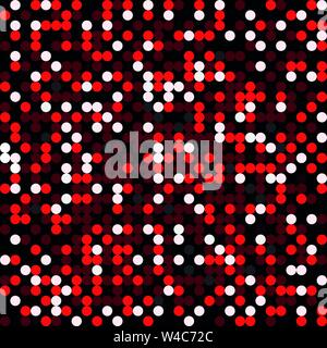 small circles on a black background Seamless geometric pattern Stock Vector