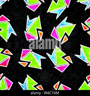 Beautiful geometric polygons seamless pattern on a black background vector illustration Stock Vector