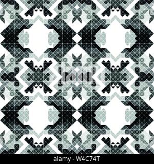 monochrome pixels beautiful abstract geometric seamless pattern vector illustration Stock Vector