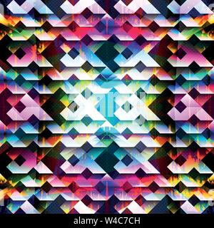 psychedelic colorful geometric seamless pattern Stock Vector