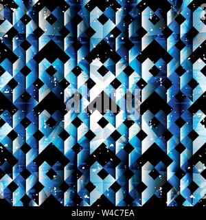 blue geometric pattern on a colorful background grunge texture Stock Vector