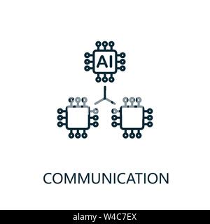 Communication thin line icon. Creative simple design from artificial intelligence icons collection. Outline communication icon for web design and Stock Vector
