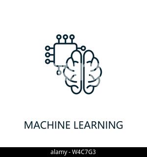 Machine Learning thin line icon. Creative simple design from artificial intelligence icons collection. Outline machine learning icon for web design Stock Vector