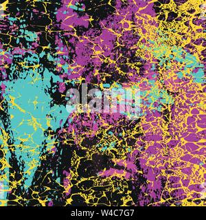 colored graffiti stains on a black background grunge texture Stock Vector