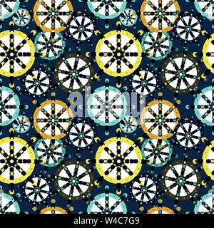 colored circles big and small geometric seamless pattern Stock Vector