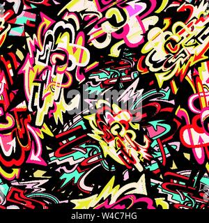 colored graffiti seamless texture Stock Vector