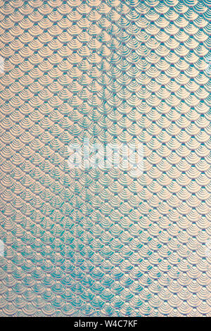 Iridescent holographic mermaid fish scales faux leather texture background. Stock Photo