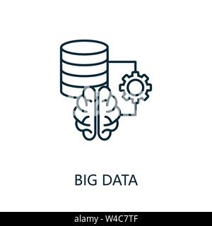 Big Data thin line icon. Creative simple design from artificial intelligence icons collection. Outline big data icon for web design and mobile apps Stock Vector