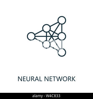 Neural Network thin line icon. Creative simple design from artificial intelligence icons collection. Outline neural network icon for web design and Stock Photo
