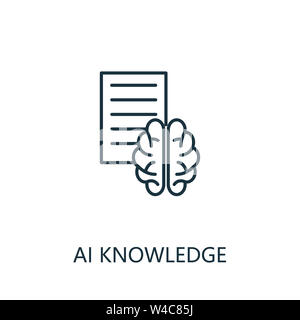 Ai Knowledge thin line icon. Creative simple design from artificial intelligence icons collection. Outline ai knowledge icon for web design and mobile Stock Photo