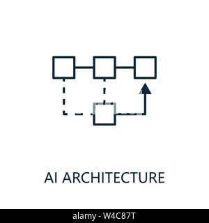 Ai Architecture thin line icon. Creative simple design from artificial intelligence icons collection. Outline ai architecture icon for web design and Stock Vector