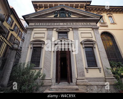 Biblioteca Ambrosiana building in Milan, historic library in center of Milan Stock Photo
